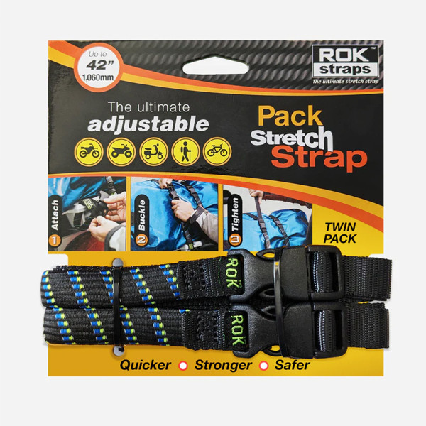 Rok Straps ROK Pack Adj Strap Hi-Vis Blk/Blu/Grn 2 Pack (359)